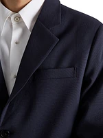 Single-Breasted Wool Blend Jacket