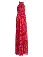 Floral Halterneck Gown