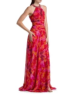 Floral Halterneck Gown