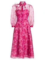 Floral Illusion Midi-Shirtdress
