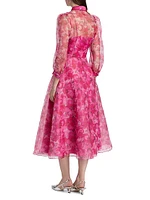 Floral Illusion Midi-Shirtdress