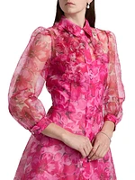 Floral Illusion Midi-Shirtdress
