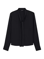 Silk Tie-Neck Blouse