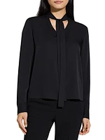Silk Tie-Neck Blouse