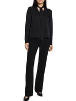 Silk Tie-Neck Blouse