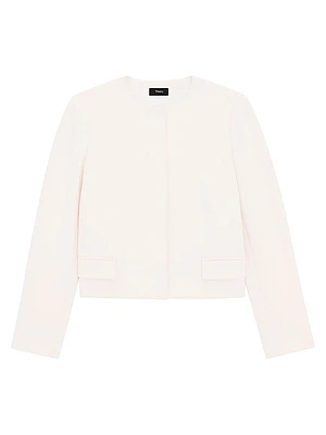 Crepe Collarless Jacket