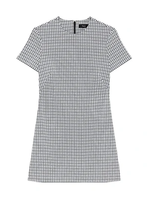 Grid A-Line Minidress