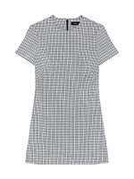 Grid A-Line Minidress