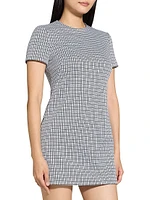 Grid A-Line Minidress