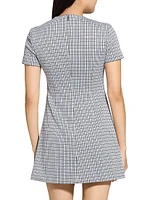 Grid A-Line Minidress