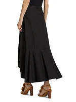 Sabina Ruffled Cotton-Blend Midi-Skirt