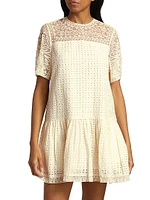 Gabi Embroidered Mini Shift Dress
