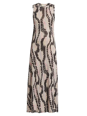 Orla Abstract Striped Tank Midi-Dress