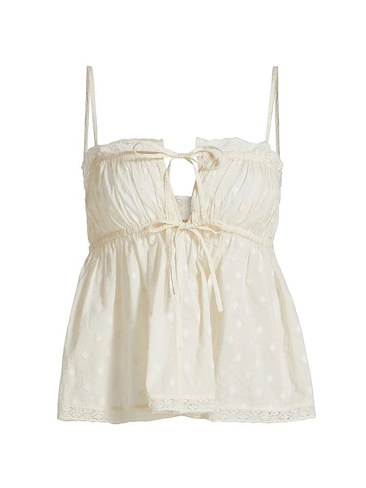 Quinn Clipped Dot Cotton Top