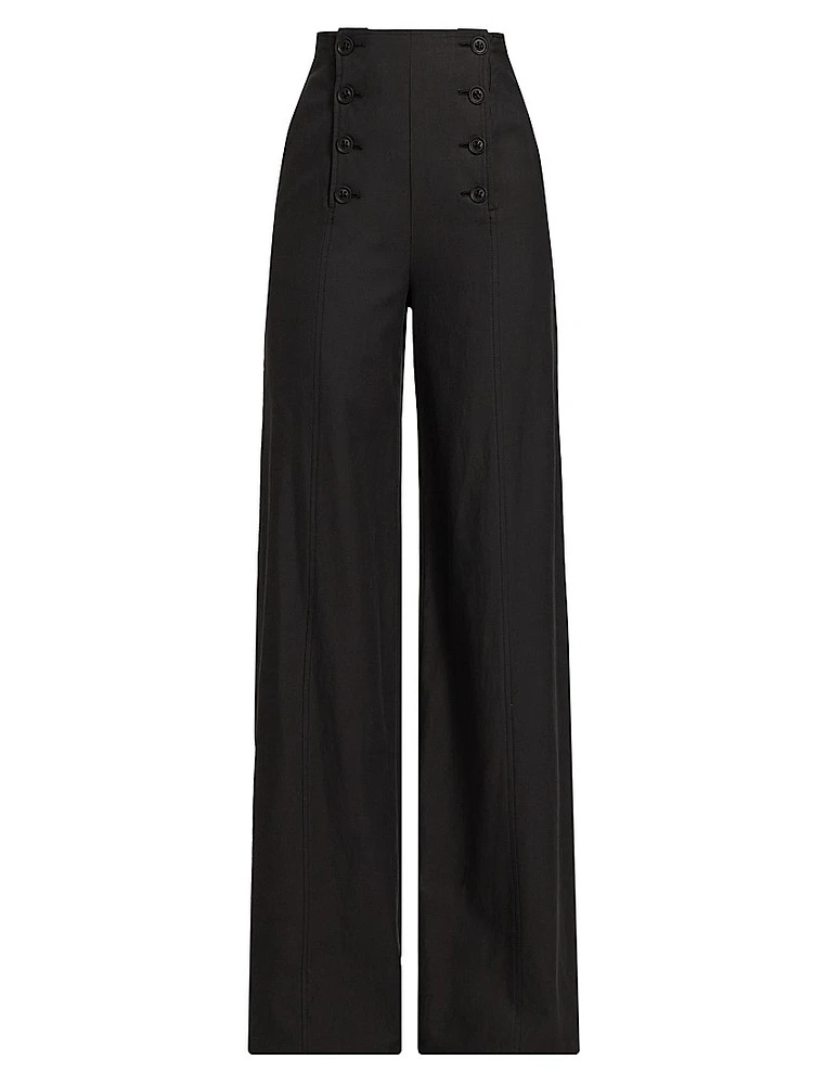 Yalena Wide-Leg Sailor Pants