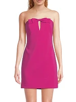 Strapless Bow Crepe Minidress