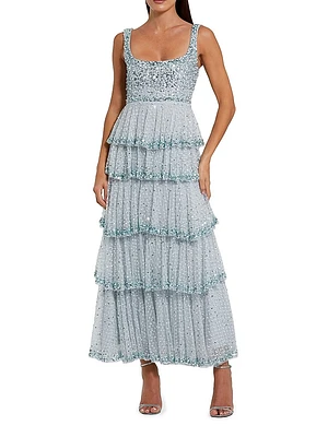 Evening Sequined Tiered Gown