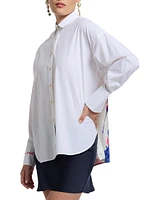 Sienna Printed Cotton & Silk Button-Front Shirt