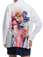 Sienna Printed Cotton & Silk Button-Front Shirt