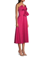 Satin Bow Strapless Cocktail Dress