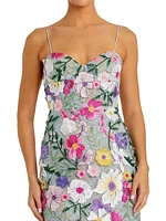 Prom Floral Embroidered Bustier Gown