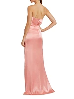 Prom Embellished Satin Strapless Gown