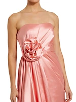 Prom Embellished Satin Strapless Gown