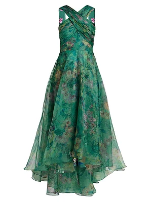 Luana Floral Organza High-Low Gown