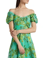 Alanis Floral Off-The-Shoulder Midi-Dress