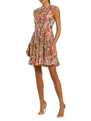 Floral Micro Ruffle Minidress