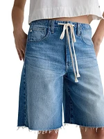High-Rise Denim Bermuda Short