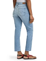 Mari Crop Mid-Rise Straight Jeans