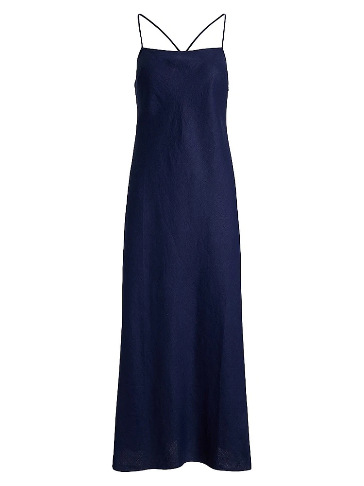 Linen A-Line Maxi Dress