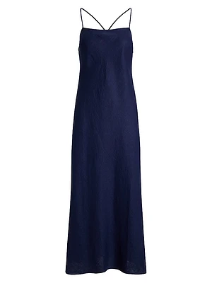 Linen A-Line Maxi Dress