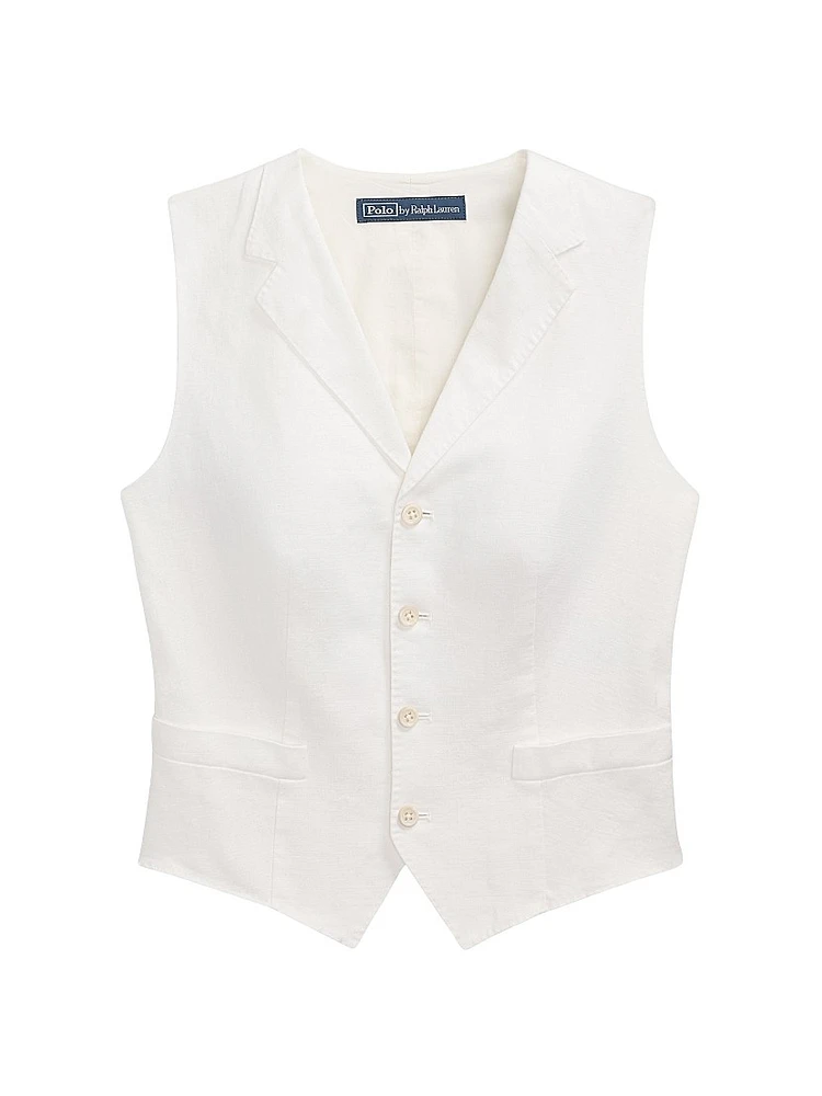 Tailored Linen-Cotton Vest