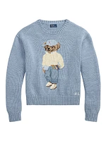 Polo Bear Cotton-Knit Crewneck Sweater