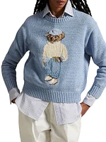 Polo Bear Cotton-Knit Crewneck Sweater