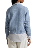Polo Bear Cotton-Knit Crewneck Sweater