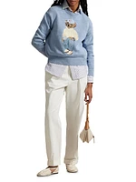 Polo Bear Cotton-Knit Crewneck Sweater