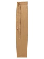 Paper Bag Pants Cotton Poplin