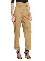 Paper Bag Pants Cotton Poplin