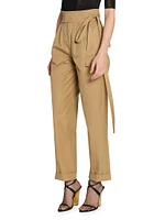 Paper Bag Pants Cotton Poplin