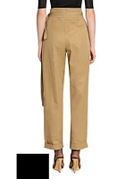 Paper Bag Pants Cotton Poplin