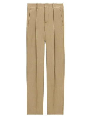High-Waisted Pants Wool Gabardine