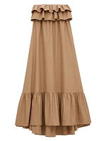 Ruffled Dress in Cotton Serge