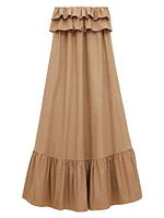 Ruffled Dress in Cotton Serge