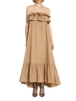 Ruffled Dress in Cotton Serge