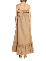 Ruffled Dress in Cotton Serge