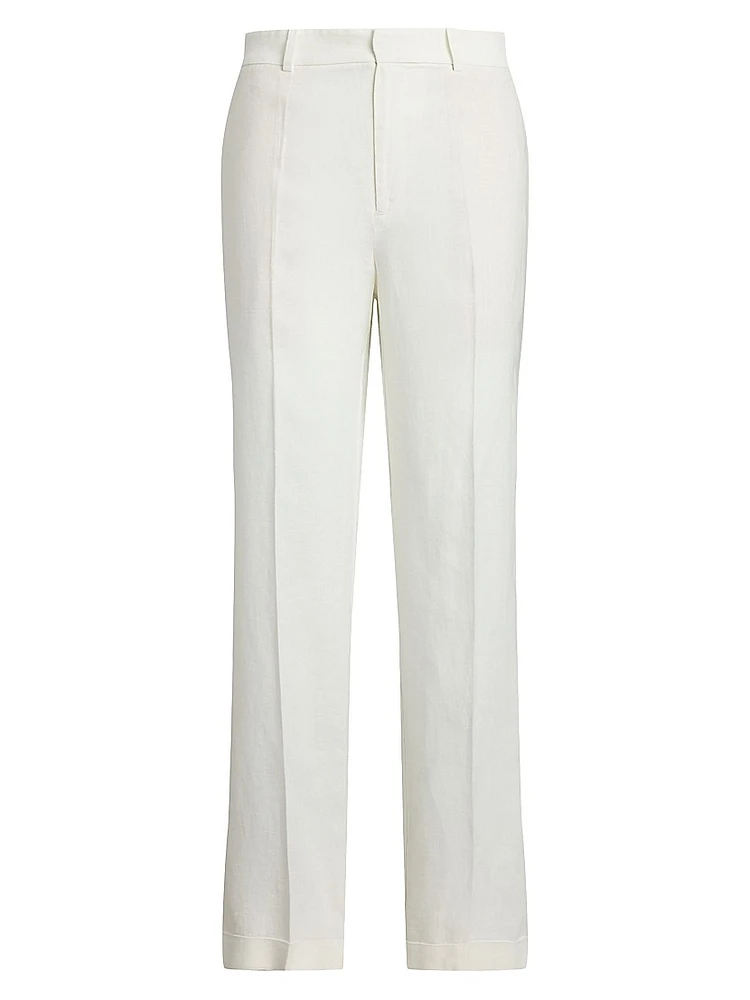 Relaxed Linen Straight-Leg Pants