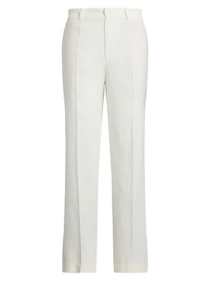 Relaxed Linen Straight-Leg Pants
